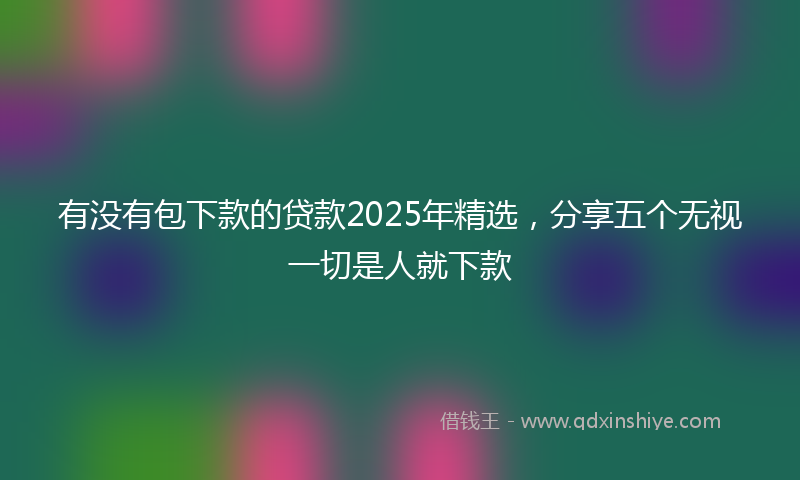 有没有包下款的贷款2025年精选，分享五个无视一切是人就下款