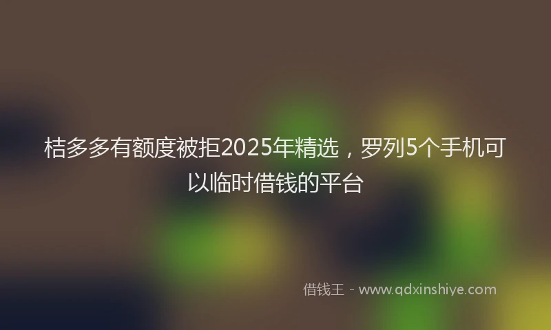 桔多多有额度被拒2025年精选，罗列5个手机可以临时借钱的平台