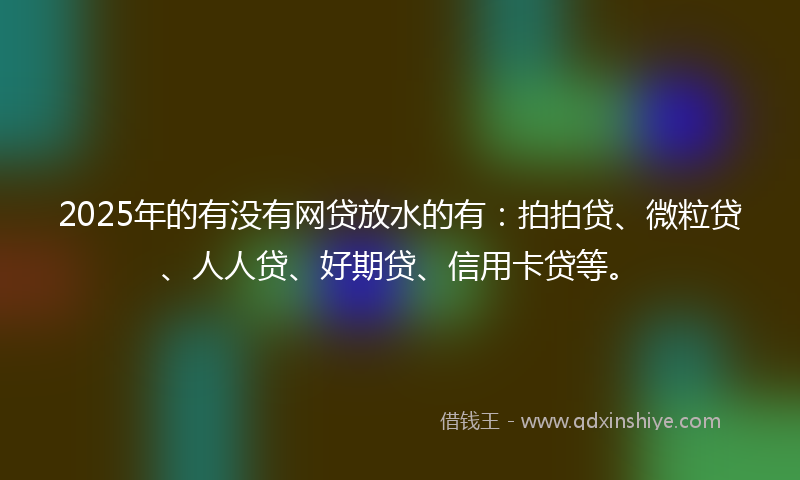 2025年的有没有网贷放水的有：拍拍贷、微粒贷、人人贷、好期贷、信用卡贷等。