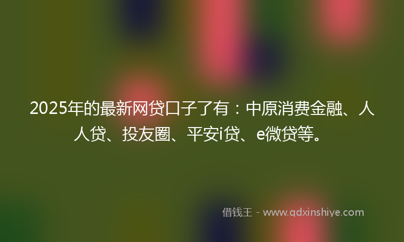 2025年的最新网贷口子了有：中原消费金融、人人贷、投友圈、平安i贷、e微贷等。