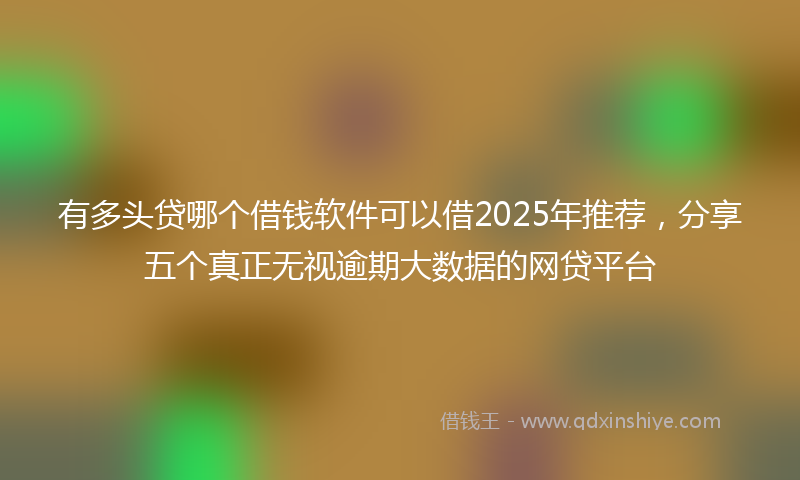 有多头贷哪个借钱软件可以借2025年推荐，分享五个真正无视逾期大数据的网贷平台