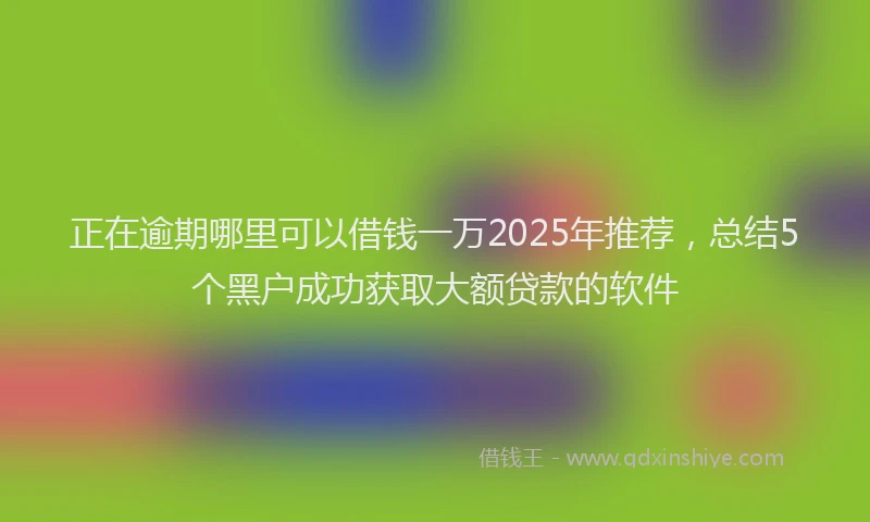 正在逾期哪里可以借钱一万2025年推荐，总结5个黑户成功获取大额贷款的软件