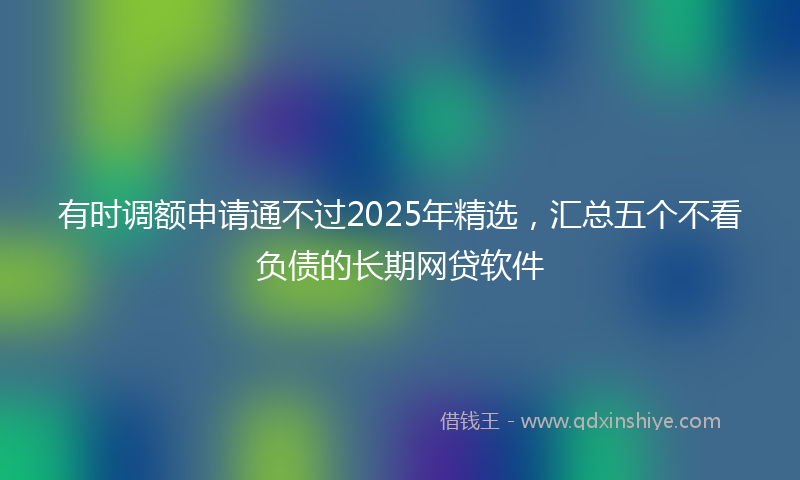 有时调额申请通不过2025年精选，汇总五个不看负债的长期网贷软件
