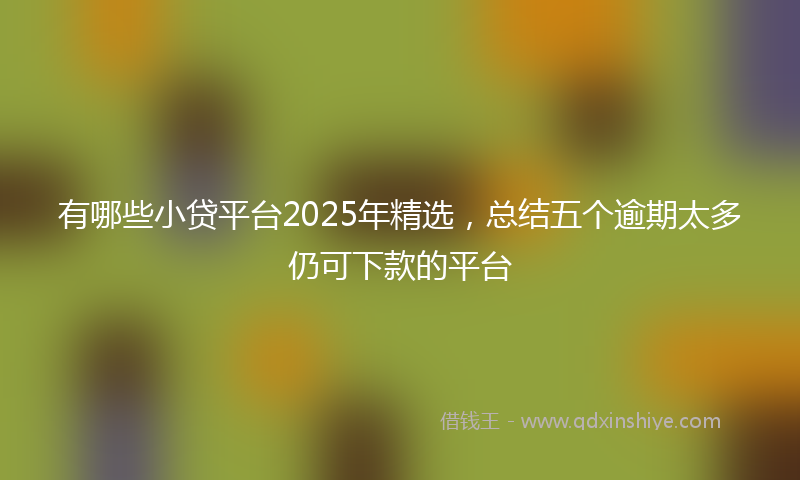 有哪些小贷平台2025年精选，总结五个逾期太多仍可下款的平台