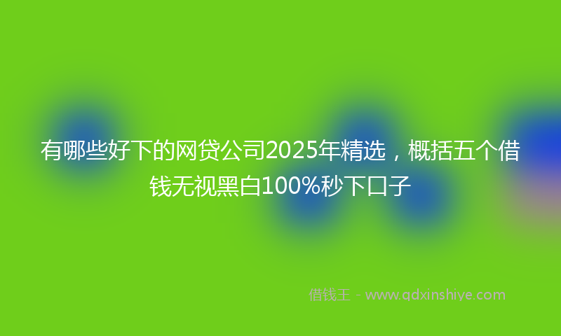 有哪些好下的网贷公司2025年精选，概括五个借钱无视黑白100%秒下口子