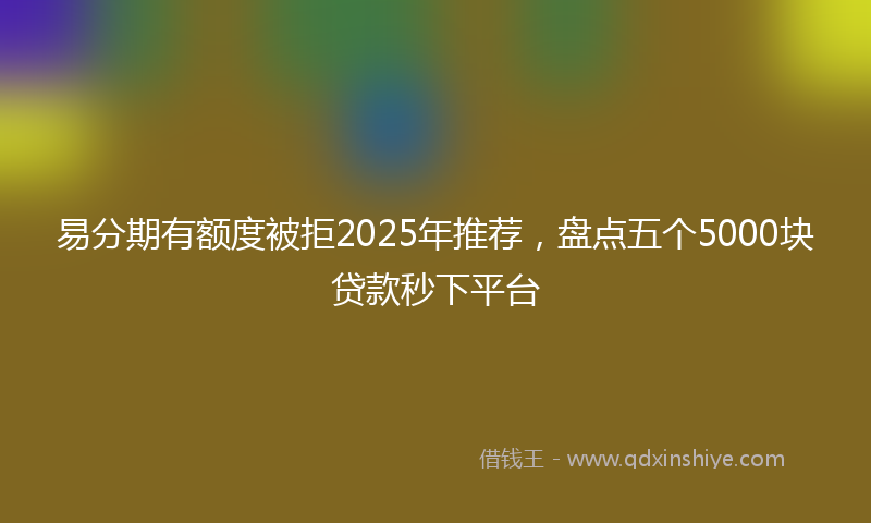 易分期有额度被拒2025年推荐，盘点五个5000块贷款秒下平台