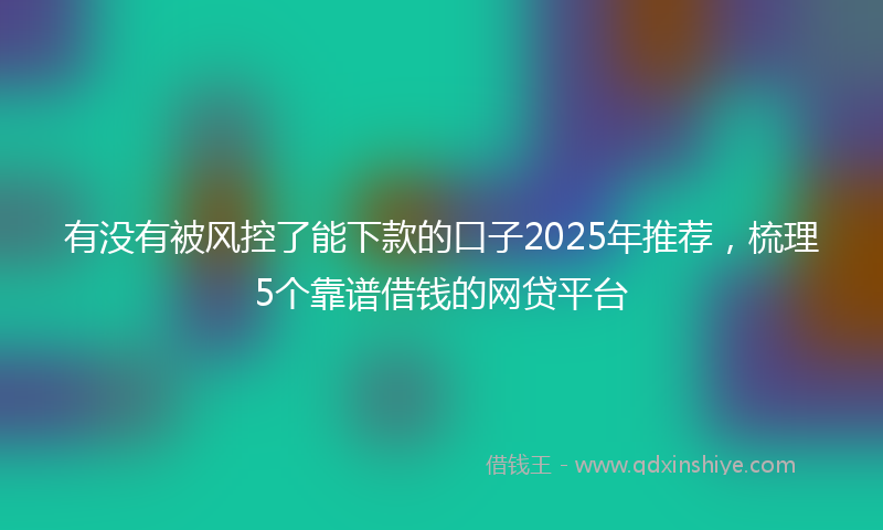 有没有被风控了能下款的口子2025年推荐，梳理5个靠谱借钱的网贷平台