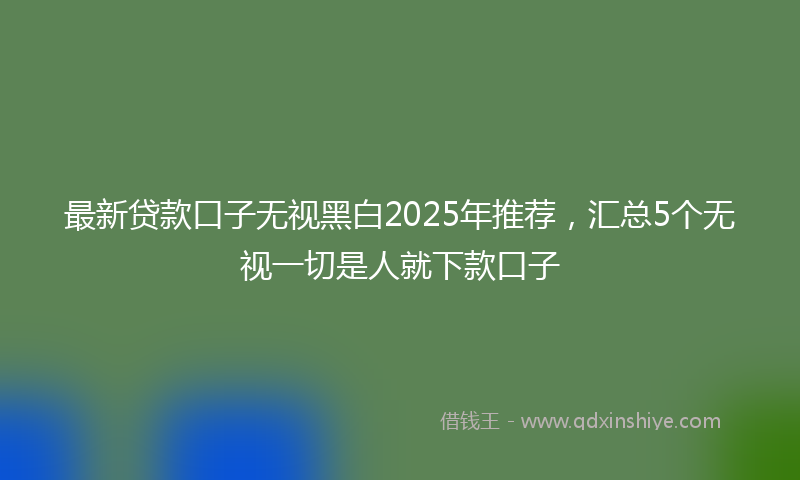 最新贷款口子无视黑白2025年推荐，汇总5个无视一切是人就下款口子