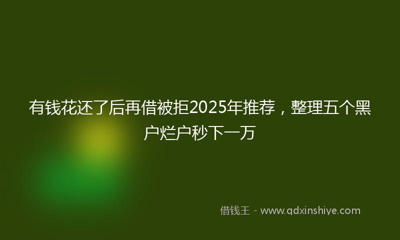 有钱花还了后再借被拒2025年推荐，整理五个黑户烂户秒下一万