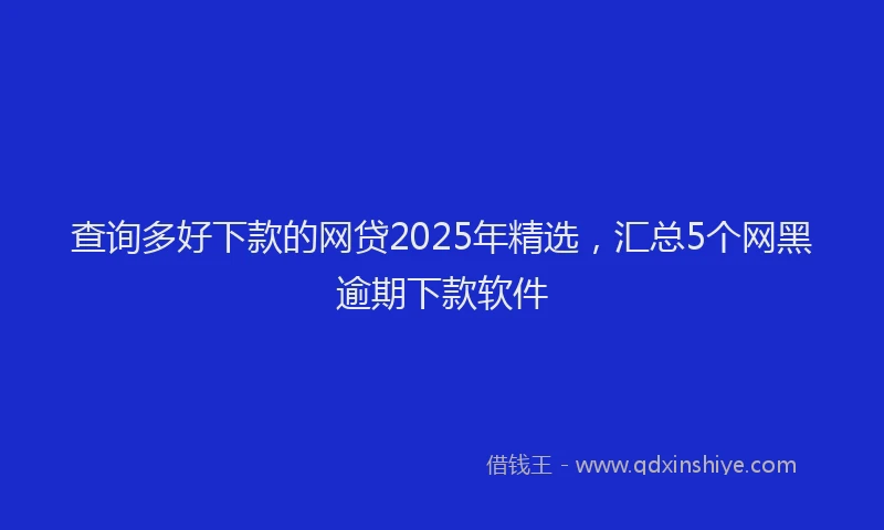 查询多好下款的网贷2025年精选，汇总5个网黑逾期下款软件