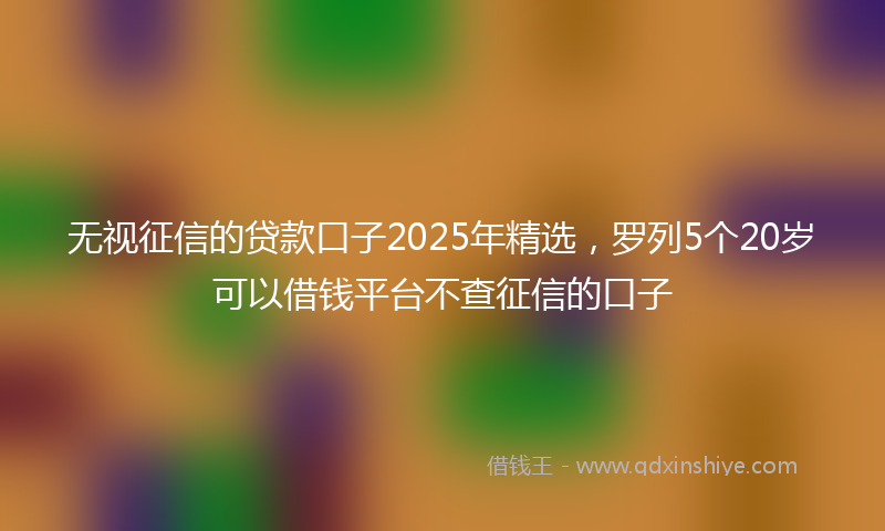 无视征信的贷款口子2025年精选，罗列5个20岁可以借钱平台不查征信的口子