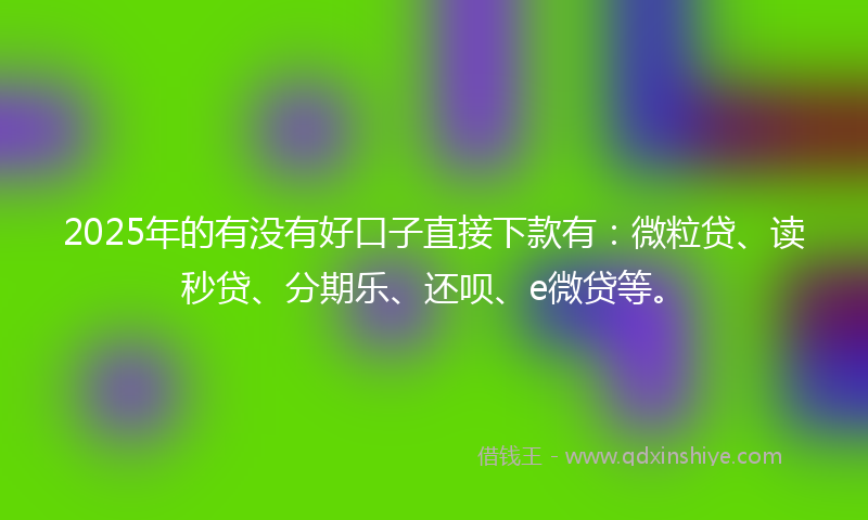 2025年的有没有好口子直接下款有：微粒贷、读秒贷、分期乐、还呗、e微贷等。