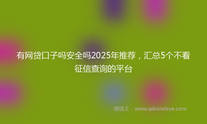 有网贷口子吗安全吗2025年推荐，汇总5个不看征信查询的平台