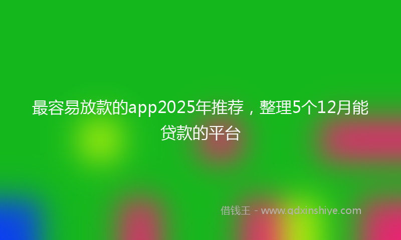 最容易放款的app2025年推荐，整理5个12月能贷款的平台
