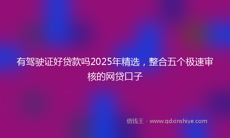 有驾驶证好贷款吗2025年精选，整合五个极速审核的网贷口子