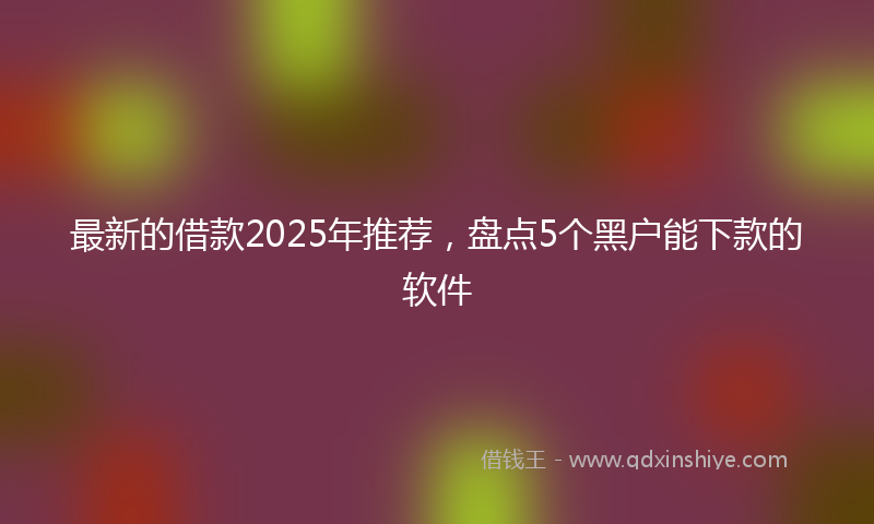 最新的借款2025年推荐，盘点5个黑户能下款的软件