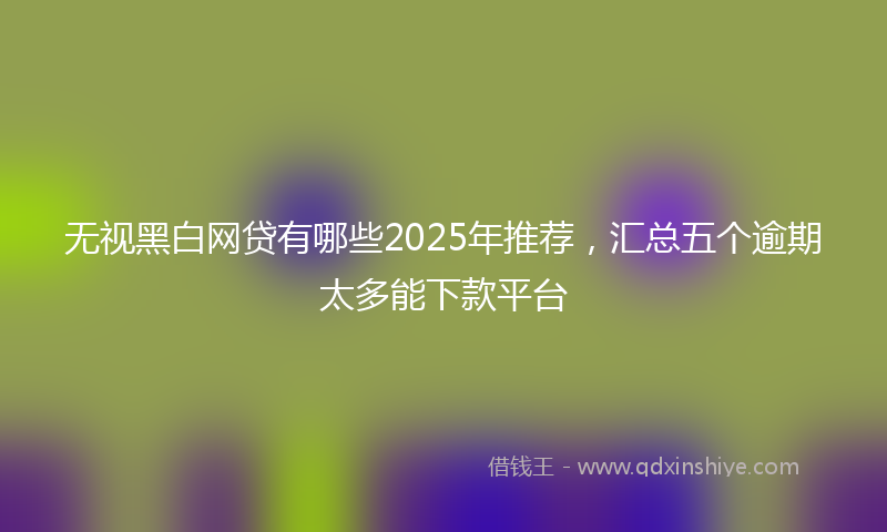无视黑白网贷有哪些2025年推荐，汇总五个逾期太多能下款平台