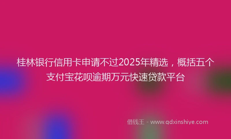 桂林银行信用卡申请不过2025年精选，概括五个支付宝花呗逾期万元快速贷款平台