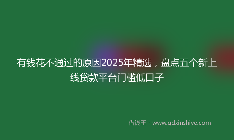 有钱花不通过的原因2025年精选，盘点五个新上线贷款平台门槛低口子