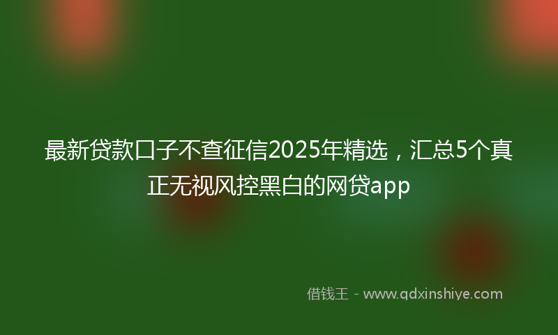 最新贷款口子不查征信2025年精选，汇总5个真正无视风控黑白的网贷app