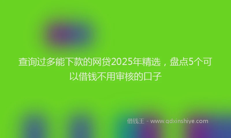 查询过多能下款的网贷2025年精选，盘点5个可以借钱不用审核的口子