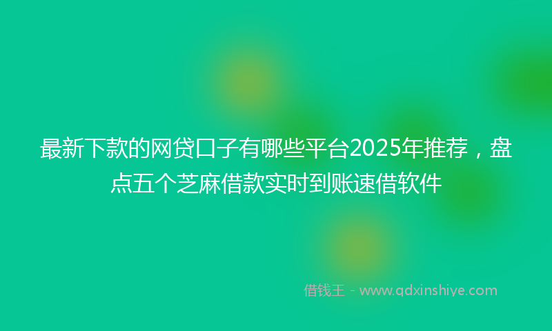 最新下款的网贷口子有哪些平台2025年推荐，盘点五个芝麻借款实时到账速借软件