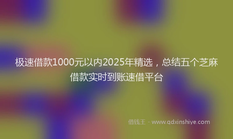 极速借款1000元以内2025年精选，总结五个芝麻借款实时到账速借平台