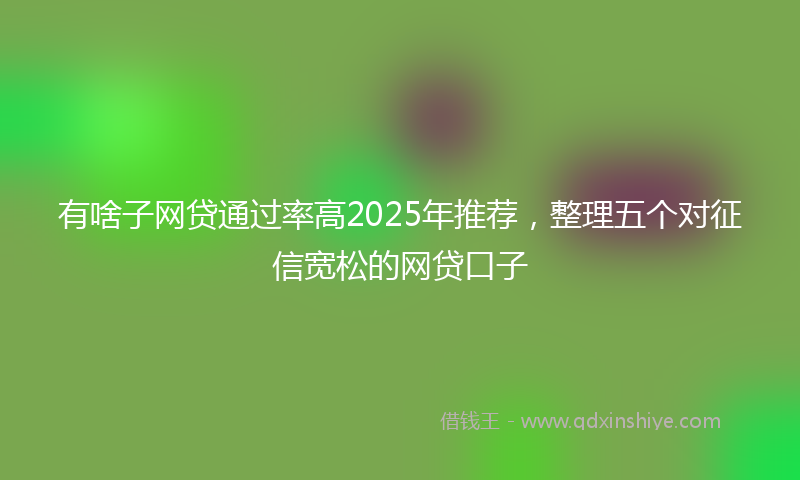 有啥子网贷通过率高2025年推荐，整理五个对征信宽松的网贷口子