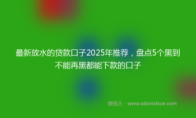 最新放水的贷款口子2025年推荐，盘点5个黑到不能再黑都能下款的口子