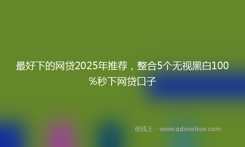 最好下的网贷2025年推荐，整合5个无视黑白100%秒下网贷口子