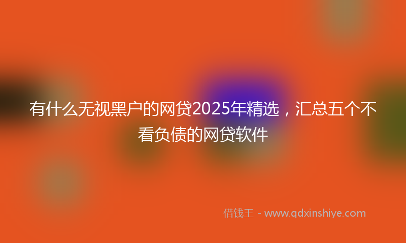 有什么无视黑户的网贷2025年精选，汇总五个不看负债的网贷软件