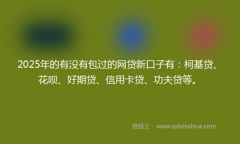 2025年的有没有包过的网贷新口子有：柯基贷、花呗、好期贷、信用卡贷、功夫贷等。