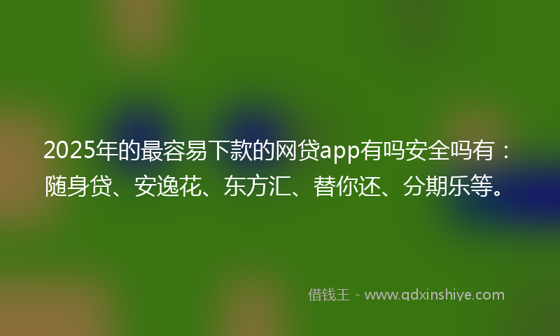 2025年的最容易下款的网贷app有吗安全吗有：随身贷、安逸花、东方汇、替你还、分期乐等。