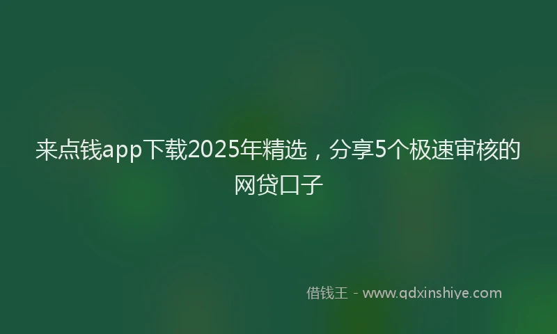 来点钱app下载2025年精选，分享5个极速审核的网贷口子