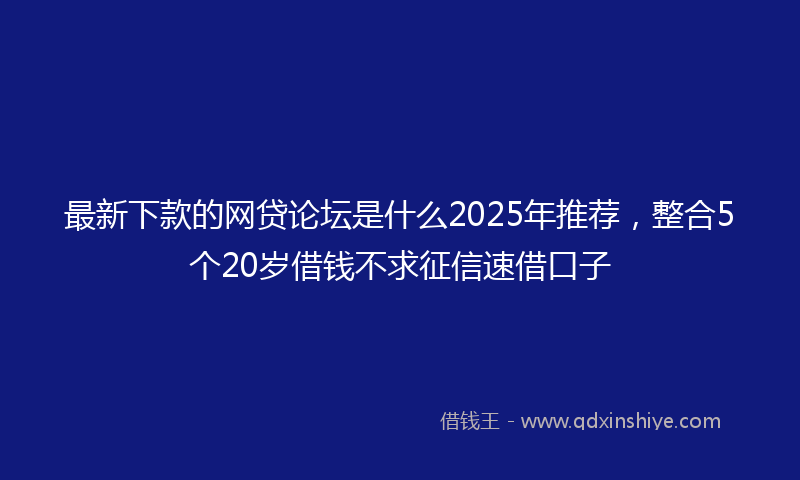 最新下款的网贷论坛是什么2025年推荐，整合5个20岁借钱不求征信速借口子
