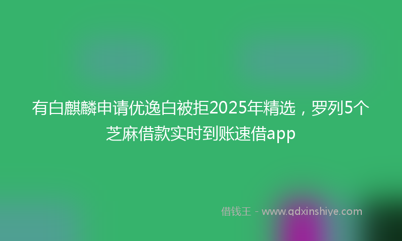 有白麒麟申请优逸白被拒2025年精选，罗列5个芝麻借款实时到账速借app