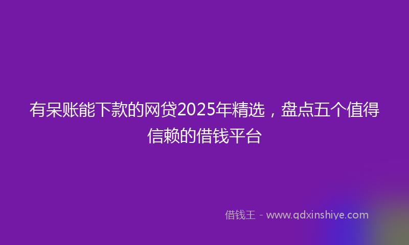 有呆账能下款的网贷2025年精选，盘点五个值得信赖的借钱平台