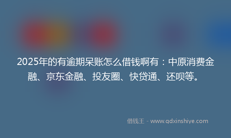 2025年的有逾期呆账怎么借钱啊有：中原消费金融、京东金融、投友圈、快贷通、还呗等。