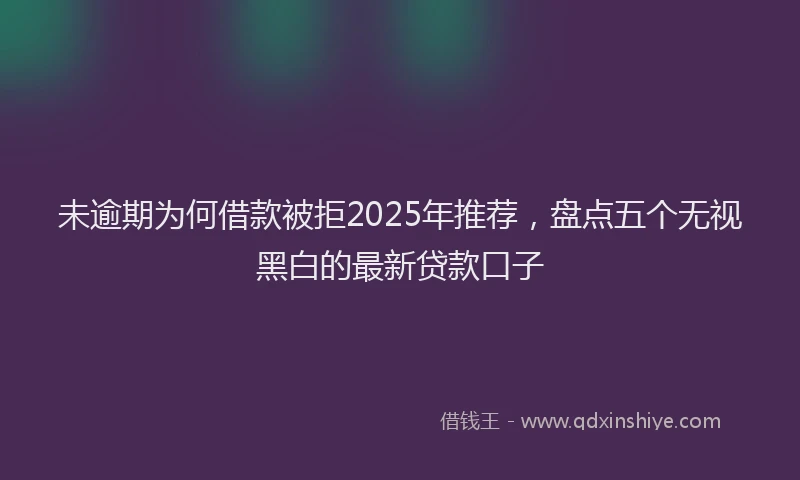 未逾期为何借款被拒2025年推荐，盘点五个无视黑白的最新贷款口子