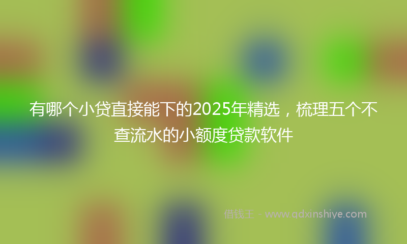 有哪个小贷直接能下的2025年精选，梳理五个不查流水的小额度贷款软件