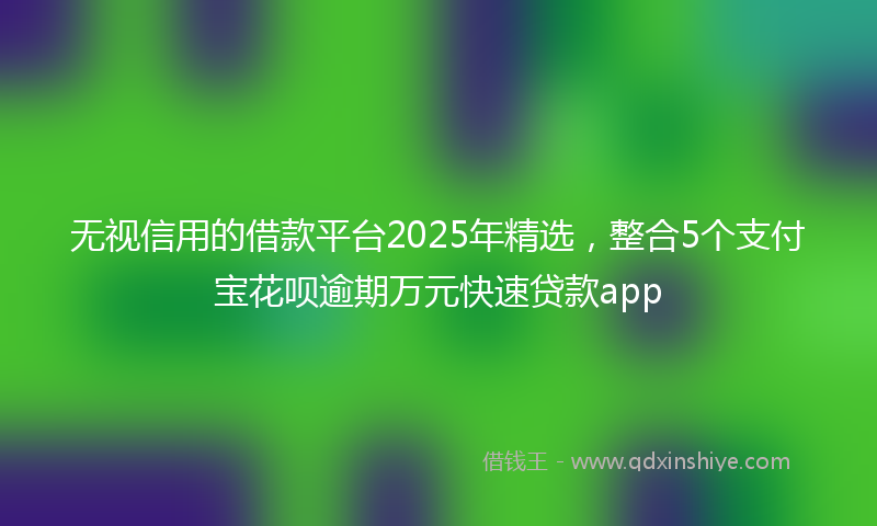 无视信用的借款平台2025年精选，整合5个支付宝花呗逾期万元快速贷款app