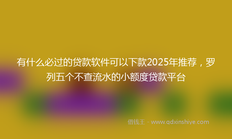 有什么必过的贷款软件可以下款2025年推荐，罗列五个不查流水的小额度贷款平台