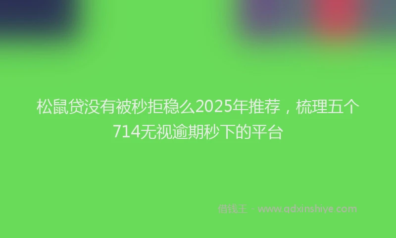 松鼠贷没有被秒拒稳么2025年推荐，梳理五个714无视逾期秒下的平台