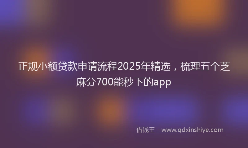 正规小额贷款申请流程2025年精选，梳理五个芝麻分700能秒下的app
