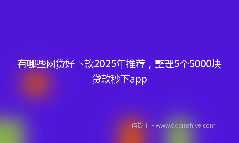 有哪些网贷好下款2025年推荐，整理5个5000块贷款秒下app