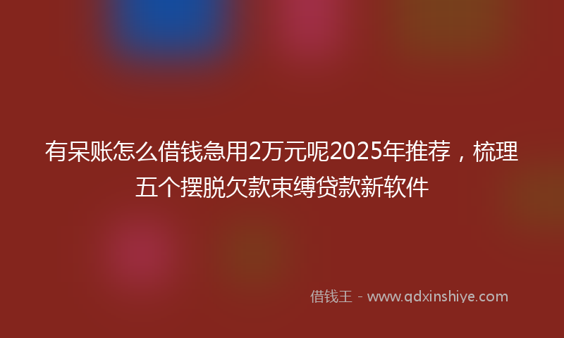 有呆账怎么借钱急用2万元呢2025年推荐，梳理五个摆脱欠款束缚贷款新软件