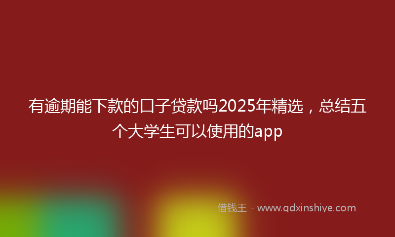有逾期能下款的口子贷款吗2025年精选，总结五个大学生可以使用的app