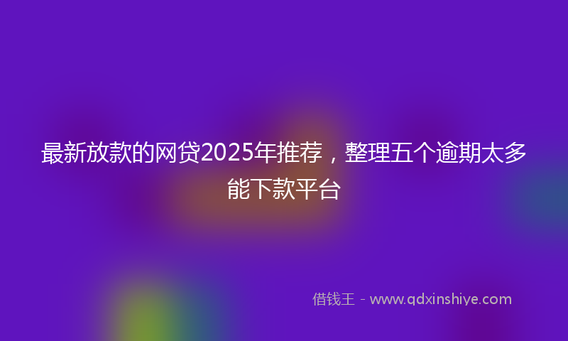 最新放款的网贷2025年推荐，整理五个逾期太多能下款平台