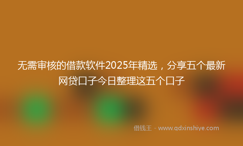 无需审核的借款软件2025年精选，分享五个最新网贷口子今日整理这五个口子