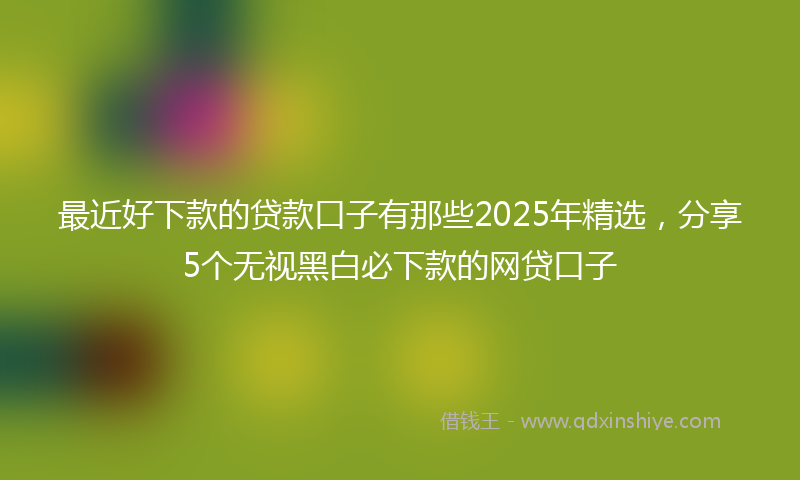 最近好下款的贷款口子有那些2025年精选，分享5个无视黑白必下款的网贷口子